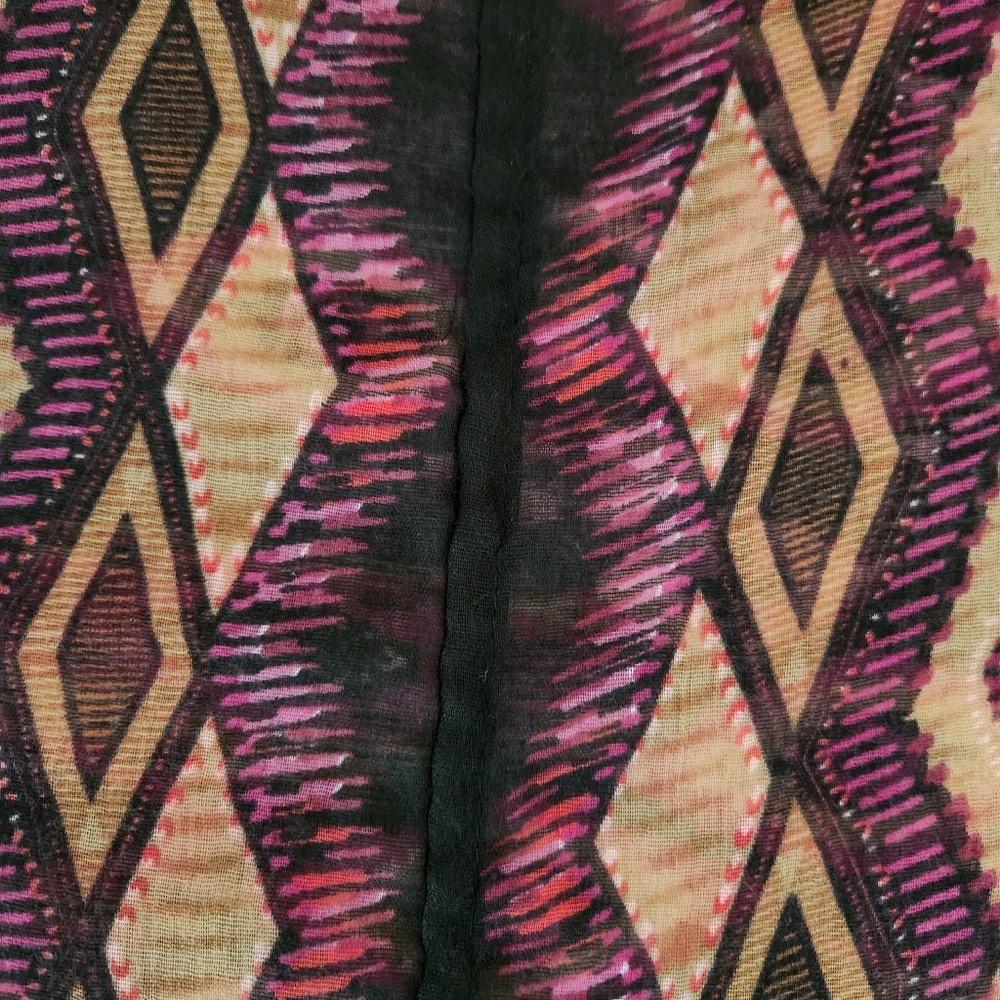 Infinity Scarf - Black Pink Multicolor - Geometri… - image 4